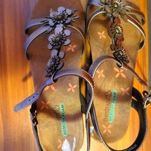 Baretrap Sandals with pretty flower design